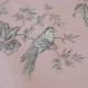 EB - Toile de Jouy Mésange Gris/Rose 50cm