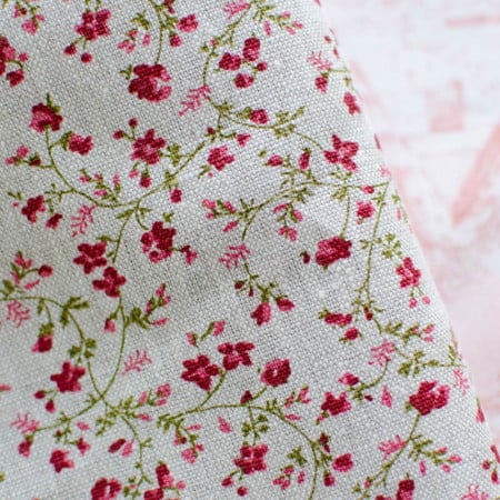 Red Florine printed linen
