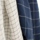 Sana blue washed linen with white grid
