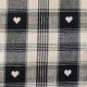Matterhorn cotton canvas with small hearts Black and Linen