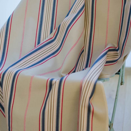 Marceline beige cotton canvas with stripes