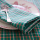 Green checkered kitchen towel in Metis