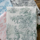 EB - Toile de Jouy coton Pastorale impression verte - 50 cm