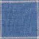 Ecru checkered linen fabric on a blue background