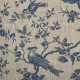 EB - Chickadee in linen with blue print on ecru - 50 cm