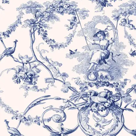 Toile de Jouy cotton Ludivine Ink