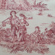 Toile de Jouy coton Pastorale impression rouge