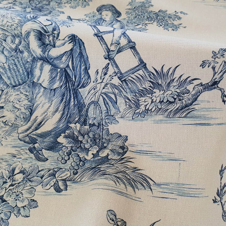 copy of Toile de Jouy cotton Pastoral black print