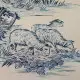 Toile de Jouy coton Pastorale impression bleue