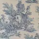 Toile de Jouy coton Pastorale impression bleue