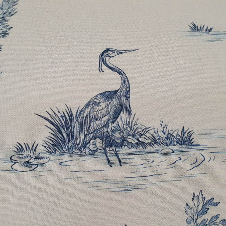 Toile de Jouy coton Pastorale impression bleue