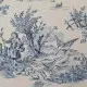 Toile de Jouy coton Pastorale impression bleue