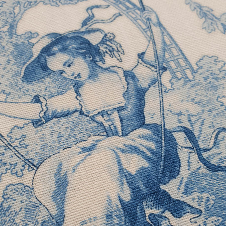 Toile de Jouy cotton Ludivine Ink